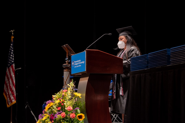 Recalling the obstacle-strewn path that she and many of her classmates trod, a hard-working and humble Bitner noted a common element of their individual perseverence. "One thing I found we all had was each other," she said. "Teamwork was one of the most vital things we learned here in class and during clinicals. The fact that we are not alone and none of us is an island. Wherever you go, remember that you are always part of a team. They might be new faces to start, but soon they will be old friends ... just like what we have become."