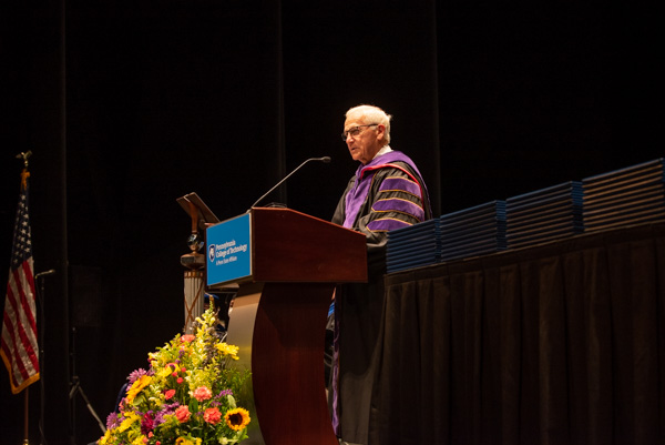Sen. Gene Yaw, chair of the Penn College Board of Directors, authorizes the president to confer degrees upon the day's graduates.