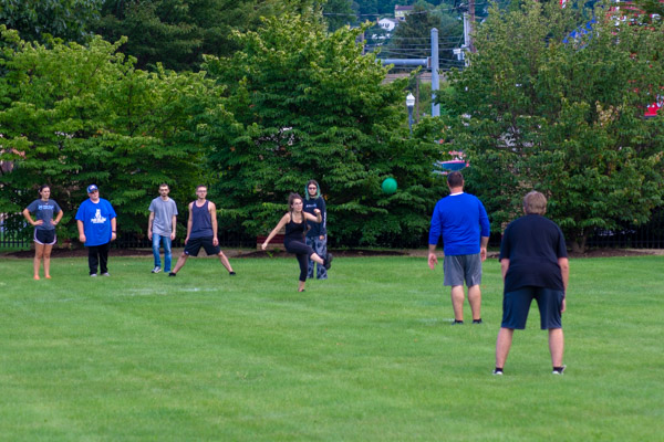Thursday twilight is just the ticket for a kickball tournament on Penn College's beautifully maintained green space.