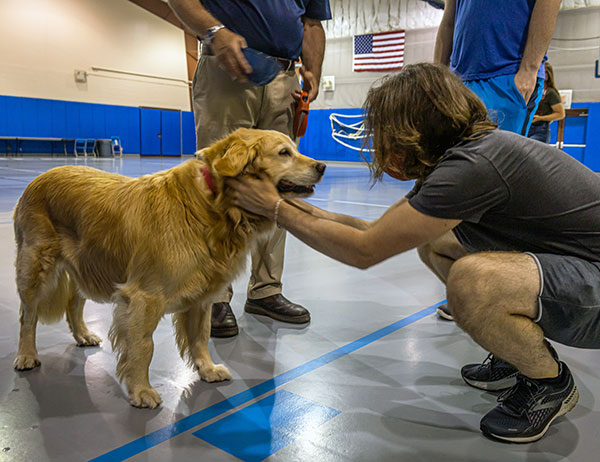 A hands-on opportunity, this one therapeutic, presents itself outside the classroom.