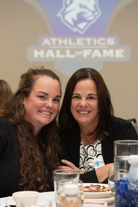Hall of Fame inductee Steer enjoys a moment with her mother, Rebecca A., office assistant to the dean of engineering technologies.
