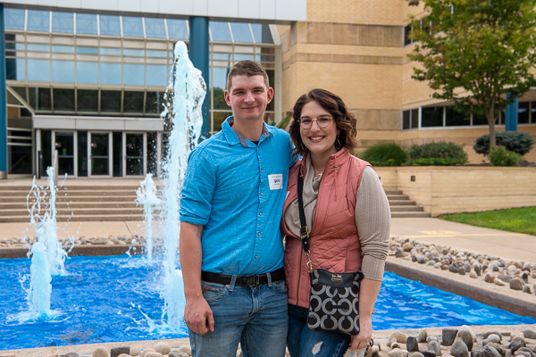 Rebecca (Brown) Anderson, ’19, plastics & polymer engineering technology, enjoys showing her new husband, Kyle, around campus.