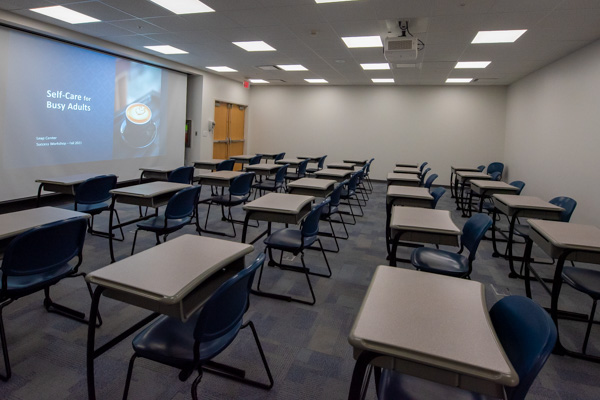 A spacious meeting room accommodates helpful information sessions, including this 