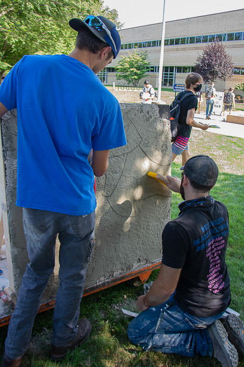 The ConCreate Design Club, a student chapter of the American Concrete Institute, interactively highlights the college's concrete science major.