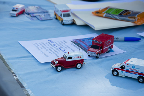 Toy vehicles, but a serious need: emergency medical personnel