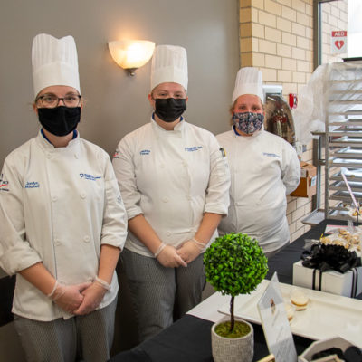 From left, Jordyn T. Mitchell, of Lititz, with Art of Food fine-dining restaurant; Josephina R. Hanzel, of Wellsville, with The Sweet Side; and Laney E. Heller, of Cogan Station, with Sweet Laney Lou’s Cupcakery & Café.