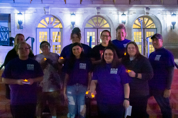 Human services faculty and students are all aglow, showing their support and giving voice to an important cause.