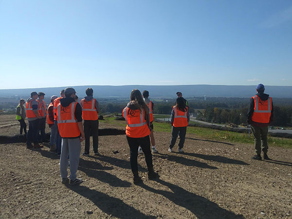 Standing at the Lycoming County Landfill, 120 feet above Route 15, students view what remains of the town of Alvira.