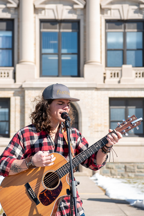 Jacob D. Yoas, a forest technology student from South Williamsport, shares his musical talents. Yoas typically performs with his family band, The Heartstrings, but sang solo on Sunday.