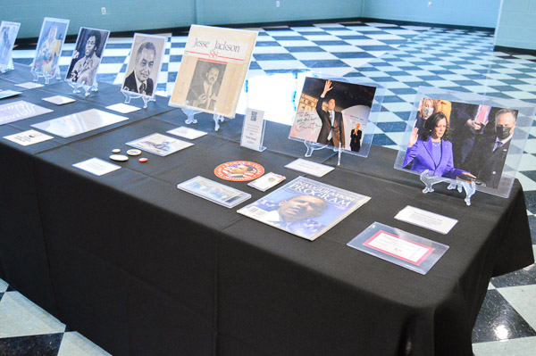 More recent artifacts include photos of President Barack Obama and Vice President Kamala Harris.