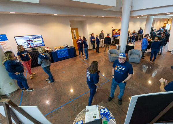 Well-wishers congregate early in the SASC, whether standing on the spacious first floor ...