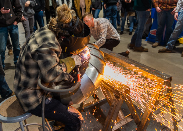 Sparks fly when Ripple employs a plasma cutter as an artistic tool.