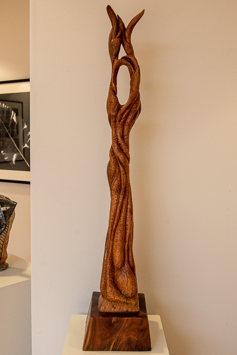 Vanderlin’s versatility as an artist extends from photography to woodworking, as evidenced by this black walnut sculpture.