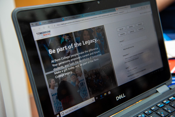 Laptops were conveniently set up throughout the first floor, facilitating online Legacy Day donations.