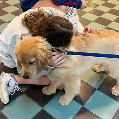 ... before surrendering to some puppy-lovin'.