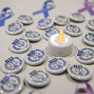 HSJ Club pins, ribbons and candles