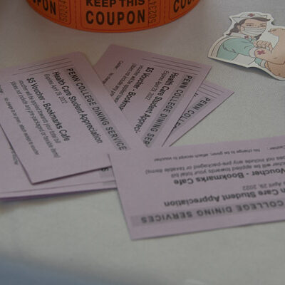 : Certificates to Bookmarks Café in The Madigan Library are among the gifts of gratitude.