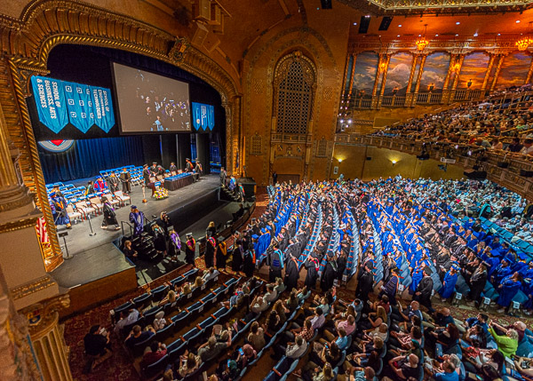 The strikingly beautiful Community Arts Center has hosted Penn College commencement exercises since the early days of Gilmour's presidency.