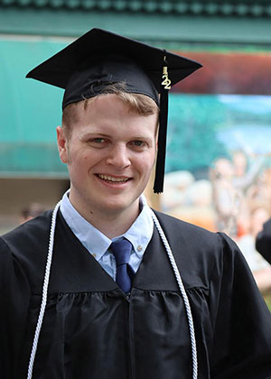 Pennsylvania College of Technology engineering design technology student Benson P. Weaver made history during the 2021-22 academic year. Weaver, of Lititz, became the first Penn College student to earn certified SolidWorks expert status by passing the rigorous Certified SolidWorks Expert in Mechanical Design exam. He earned his bachelor's degree, taking part in a May 14 commencement ceremony.