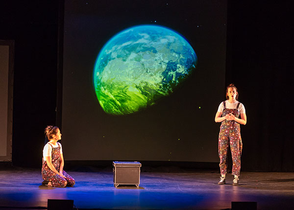 Castmates Philippa O'Hara (left) and Catriona McFeely take their audience on an interactive journey across the galaxy.<br />
