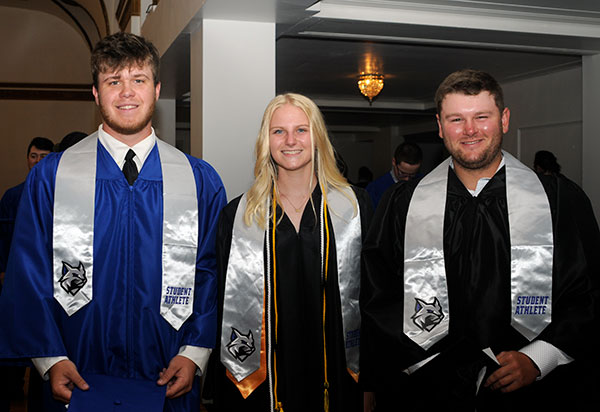 Student-athletes (from left) share their Wildcat pride: Joel Verrico (baseball), Kelly Ann Williams (tennis and soccer), and Alexander Thomas Acree (golf).