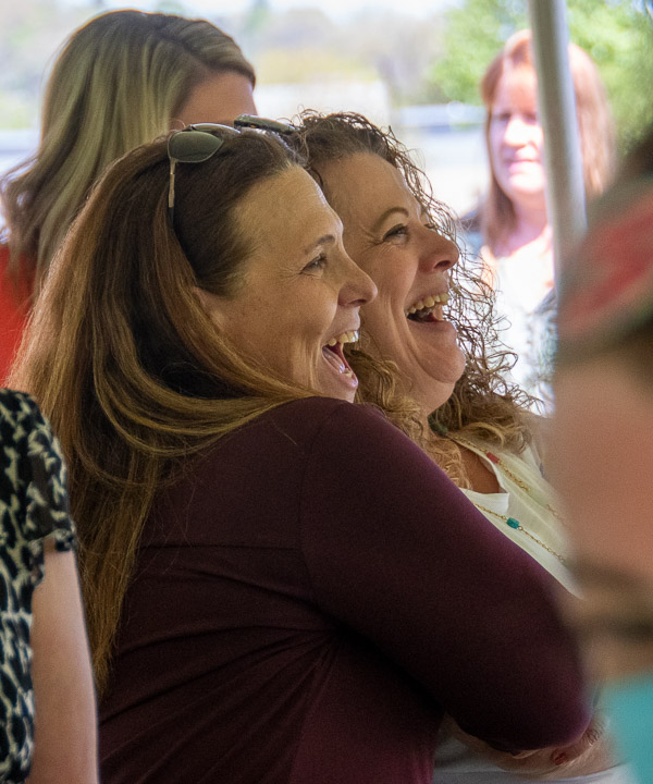 Clearly savoring the day – and each other's company – are Tina R. Strayer (left), coordinator of physician assistant studies, and Tami J. Delinski, director of total rewards.