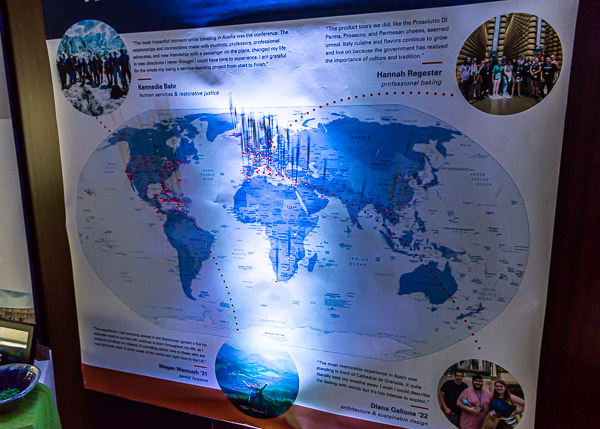 Where in the world have Penn College students traveled? An interactive map tells the tale! (Guests could also pinpoint the places they've been, as well as everywhere their bucket lists may transport them.)