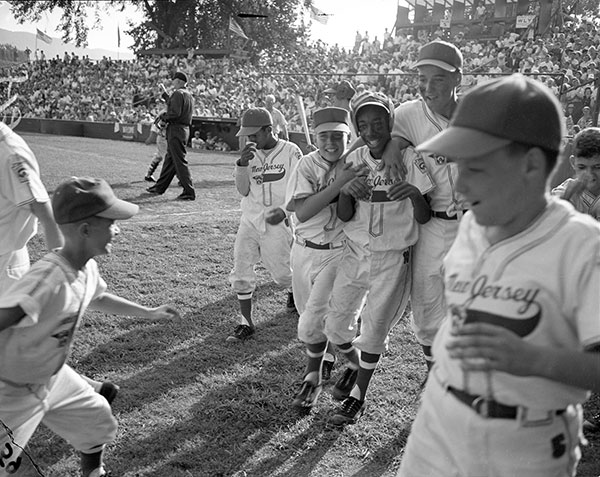 Players from Delaware Township, N.J., celebrate during the 1955 Little League World Series. This image and others are included in “A Diamond Anniversary: A Celebration of 75 Years of the Little League Baseball® World Series,” on exhibit at The Gallery at Penn College, June 7-Aug. 25.