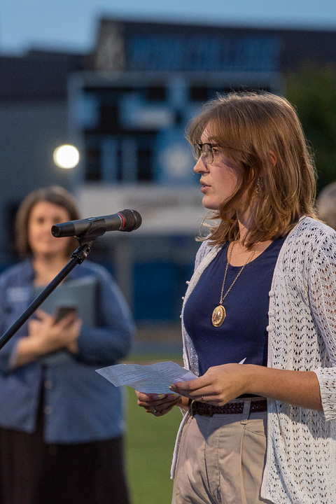 Student Government Association President Sydney M. Telesky, a human services & restorative justice student from Milton, urges incoming students to immerse themselves in their surroundings. 