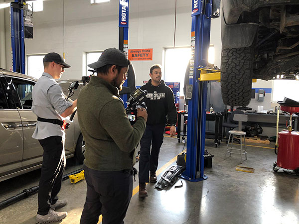 Automotive technology management alumnus Dhruv Singh, interviewed in the Parkes Automotive Technology Center while he was a senior, shares his success as a tutor and as treasurer of the award-winning Baja SAE club.