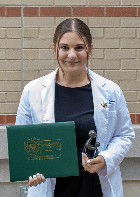 Pennsylvania College of Technology recently presented the DAISY Award for Extraordinary Nursing Students to Julia M. Abraham, of Milton, who graduated Aug. 6 with an associate degree in health arts: practical nursing emphasis. 