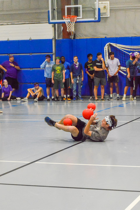 A well-placed shot to the knee takes down a worthy opponent.