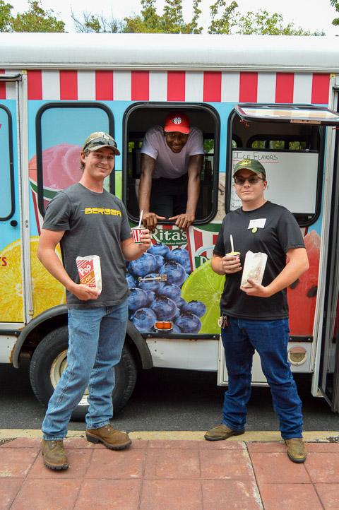 Students could get vouchers for Rita's Italian Ice – a treat, rain or shine.