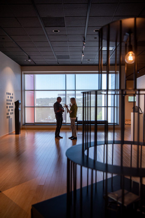 The gallery offers spaces for creative discussion and reflection.