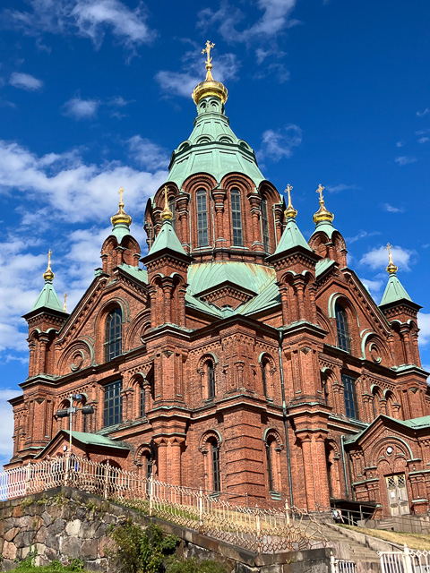 A photo taken by Flynn showcases the Uspenski Cathedral in Helsinki, the largest Orthodox church in Western Europe.