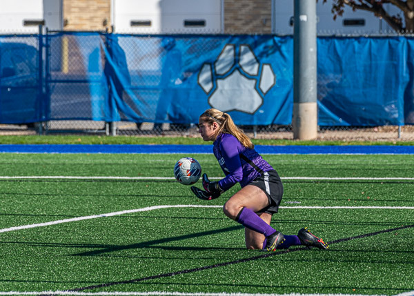 Perfect in goal with five saves, Nicole Lichtinger preserves the 11-0 shutout and helps write the Wildcats' ticket to a postseason berth in the United East Conference.