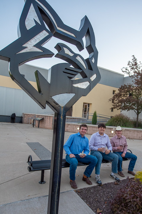 Enjoying the evening are (from left): freshmen Wildcats Avery W. Book, of Elizabethtown; Kevin Kanning, of Oakland, N.J.; and Wyatt M. Hale, of Hanover. Book is a freshman in heating, ventilation & air conditioning technology; Kanning and Hale are enrolled in welding & fabrication engineering technology. 