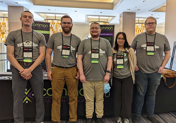 Students and faculty from Penn College's information technology program were fortunate to attend this month's COMMON Expo 2022 in St. Louis. From left are John M. Maize, of Riverside, information assurance & cyber security; Rick R. Crossen, instructor; Jake M. Compton, of Williamsport, software development & information management; Wendy Tapia Ayllon, of Kennett Square, network administration & engineering technology; and Andrew J. Graham, of Nicholson, network & user support. (Photo provided)
