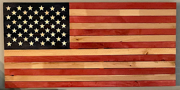 Veterans were entered to win one of these American flags made by the Cordreys ... 