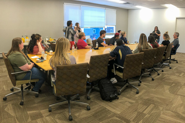On their first morning in Anchorage, the Penn College crew gets to work, visiting the new office space of YWCA Alaska and learning about the organization’s operations.