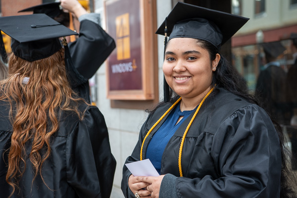 Looking hopeful (and with every reason to be) is Sherly Fernanda Mendez, who earned two degrees on the day: culinary arts technology and applied management.