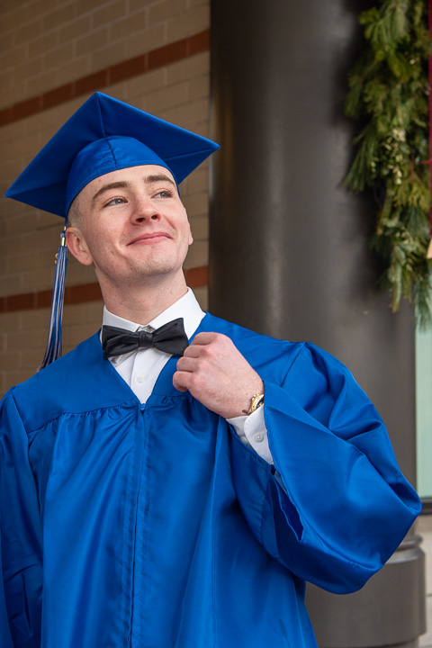 Standing proud in bow-tie elegance is Eric L. Kriner, who claimed his associate degree in electrical technology.