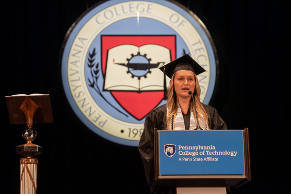The student speaker drew upon her experiences on the basketball court, on a mission trip to Guatemala and in the nursing program to help formulate her ultimate calling. 