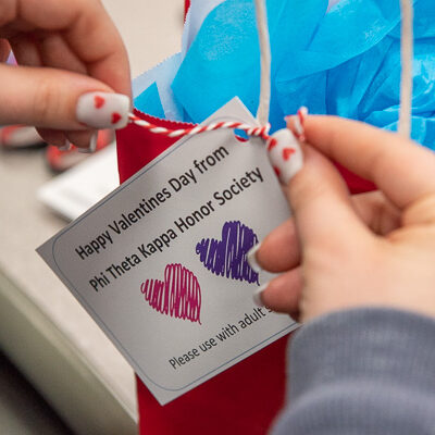 Appropriately enough: hearts on fingernails and hearts on gift tags! (The hand model is PTK member Genevive J. Yamelski.)