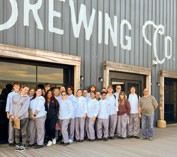 Careers in Hospitality students join Strous at his Gunzey’s Hot Sausage location at Bald Birds Brewing. Gunzey’s is a destination for fairgoers in Pennsylvania.