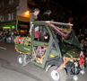 Members of the college's American Welding Society student chapter adorned and piloted this vehicle along West Fourth Street