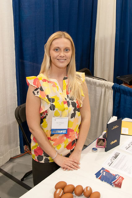 Alumnus Tina L. Brownson, '05, business administration: management concentration, was on hand to recruit for the management trainee program at Cintas. 