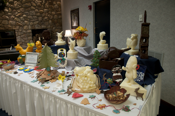 A collection of tallow and salt-dough sculptures, courtesy of the Artistic Buffet Decoration class