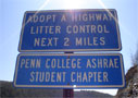 Adopt-a-Highway sign points to students' community service