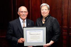 William R. Gamber, of Lancaster, Distinguished Alumni Award winner, with Pennsylvania College of Technology President Davie Jane Gilmour